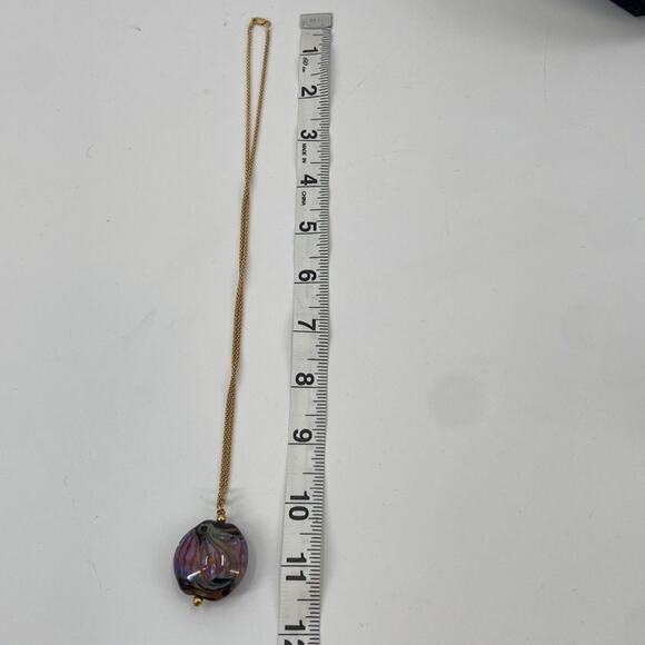 Blown Glass gold tone chain necklace - Picture 6 of 6